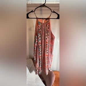 Multicolor High Neck Shift Mini Dress